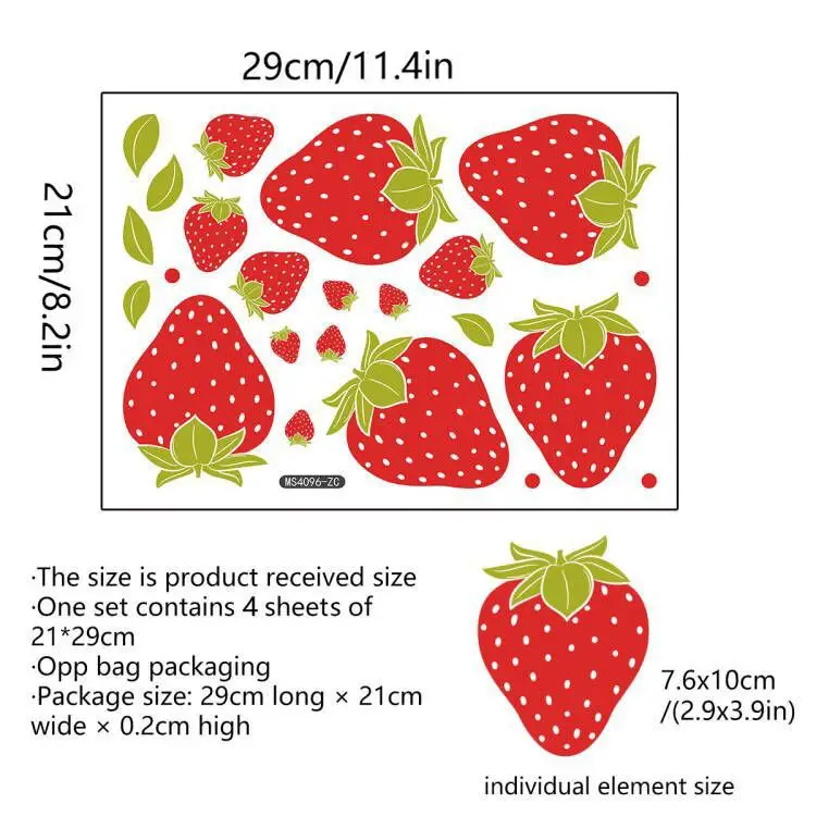 Strawberry Wall Sticker 1.0m Self-Adhesive Decor - Image 6