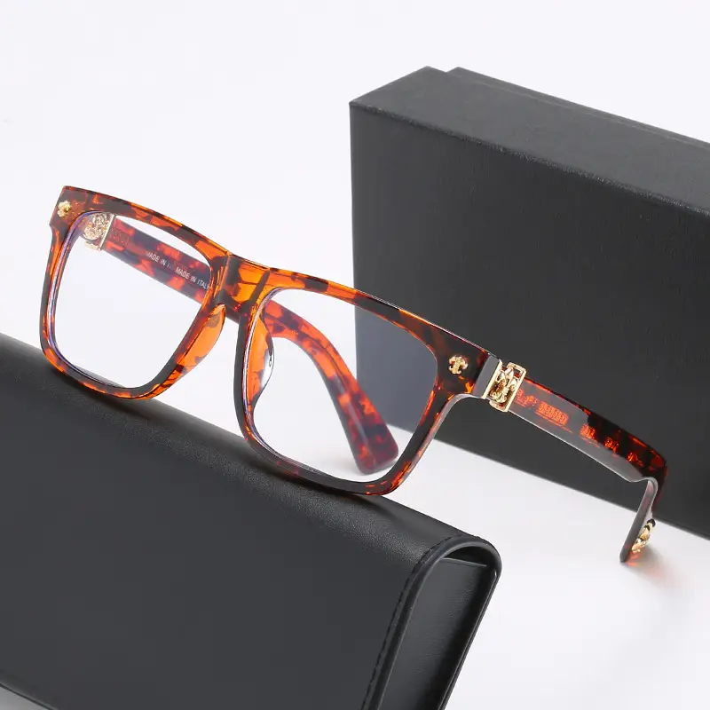Men Anti-Blue Light Glasses Flat Frame Silver Black - Image 9