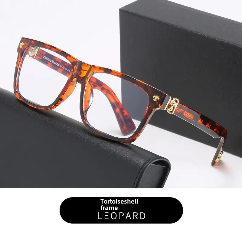 Men Anti-Blue Light Glasses Flat Frame Silver Black - Image 4