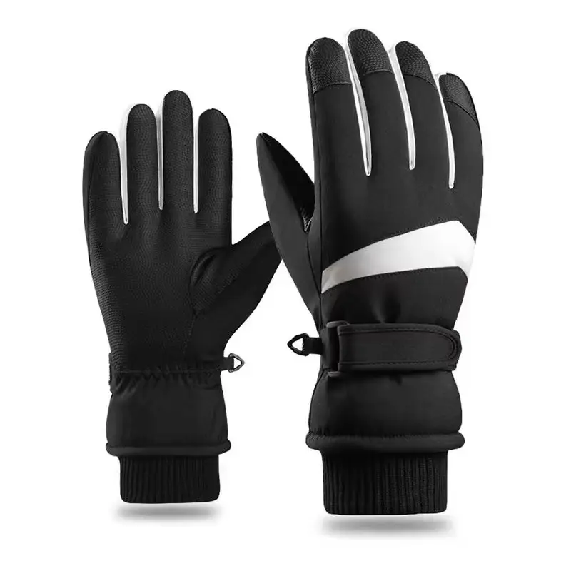 Winter Touch Screen Ski Gloves Black Velvet Thickened Anti-Slip - Image 12