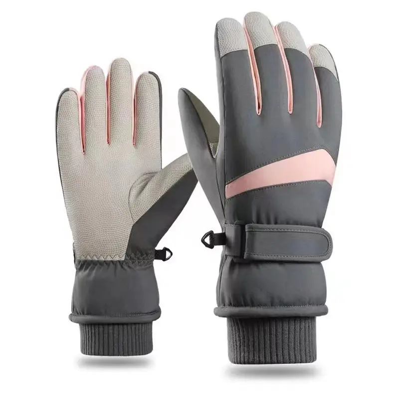 Winter Touch Screen Ski Gloves Black Velvet Thickened Anti-Slip - Image 2