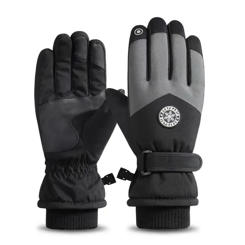 Winter Touch Screen Ski Gloves Black Velvet Thickened Anti-Slip - Image 5