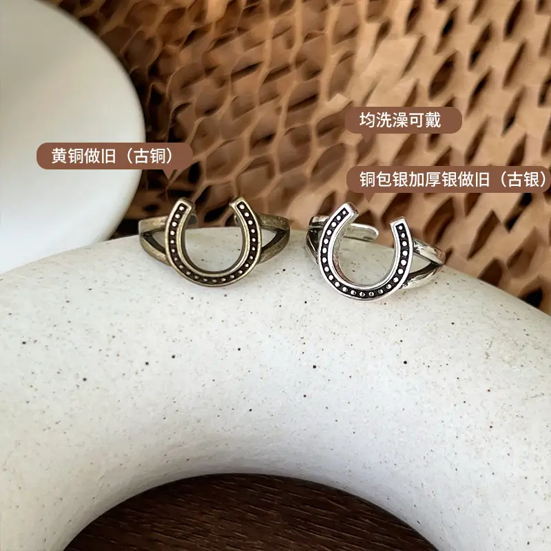 Lanzhi 925 Silver Ring Geometric Wave Point Retro Hip-Hop Jewelry - Image 4