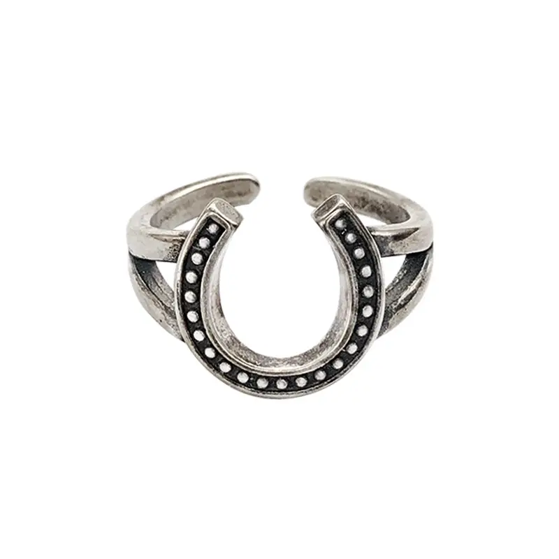 Lanzhi 925 Silver Ring Geometric Wave Point Retro Hip-Hop Jewelry - Image 7