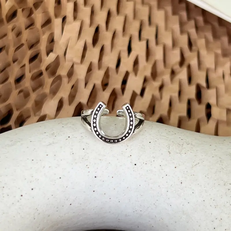 Lanzhi 925 Silver Ring Geometric Wave Point Retro Hip-Hop Jewelry — feature 16