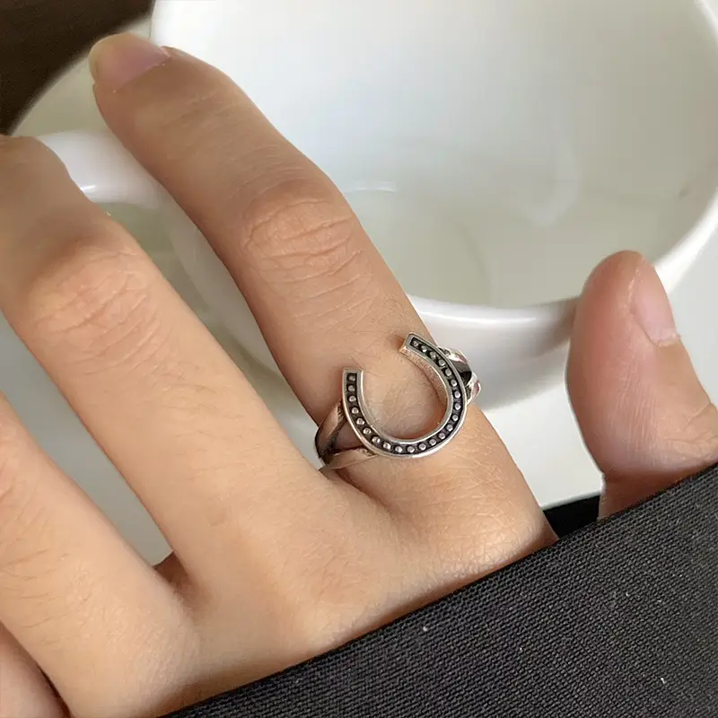 Lanzhi 925 Silver Ring Geometric Wave Point Retro Hip-Hop Jewelry — feature 18