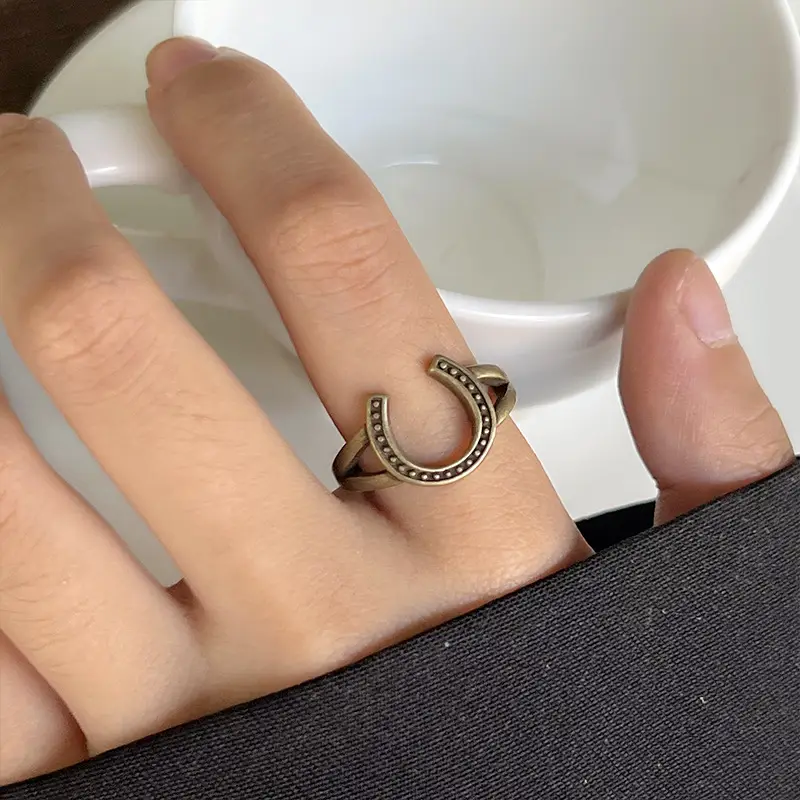 Lanzhi 925 Silver Ring Geometric Wave Point Retro Hip-Hop Jewelry — feature 21