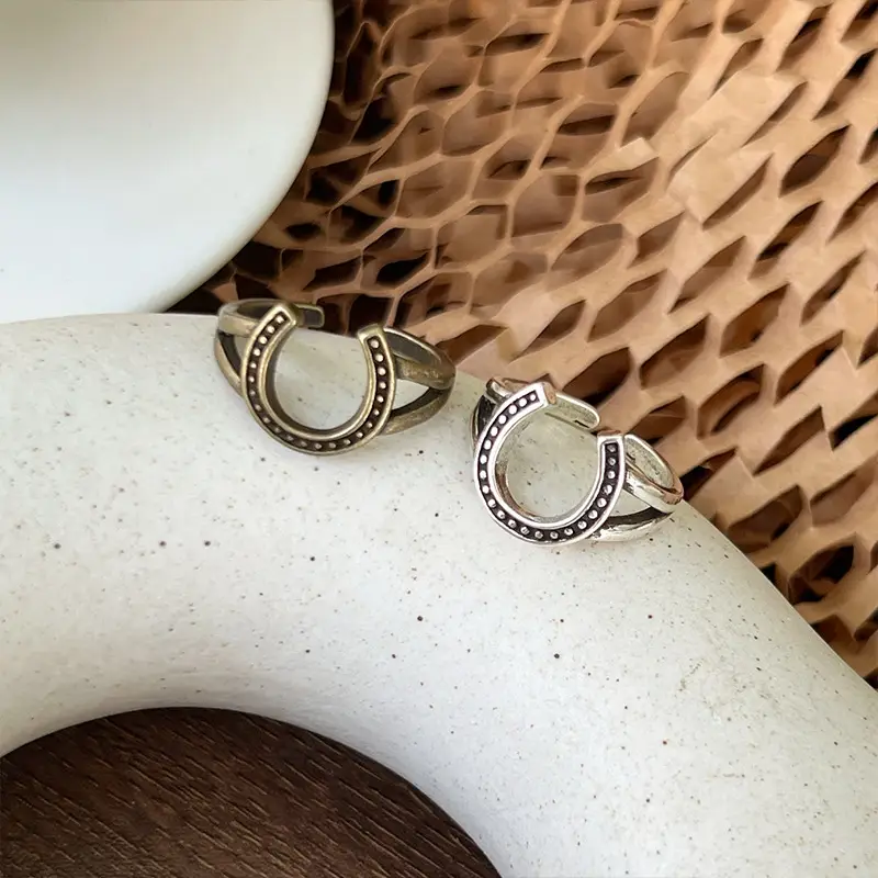 Lanzhi 925 Silver Ring Geometric Wave Point Retro Hip-Hop Jewelry — feature 9