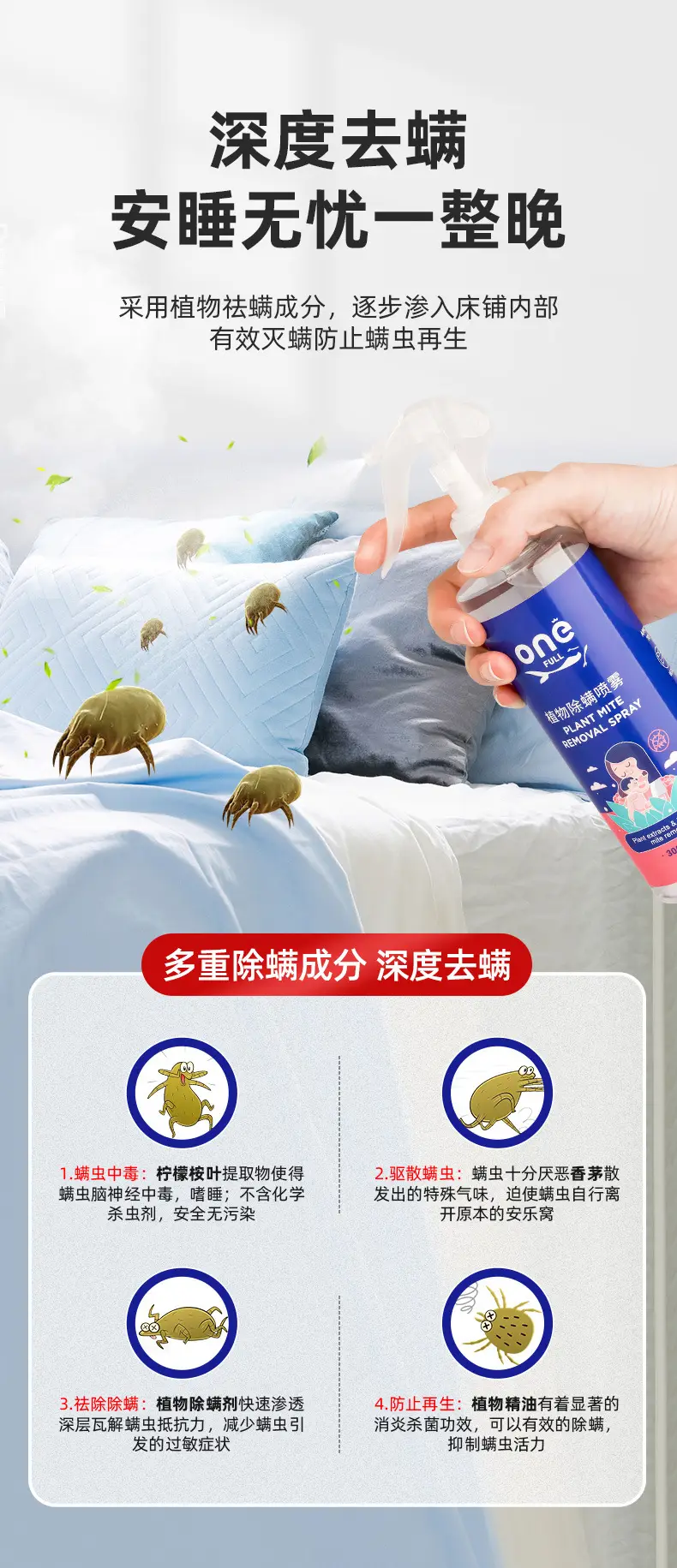German Onefull Mite Removal Spray Bed Quilt — feature 5