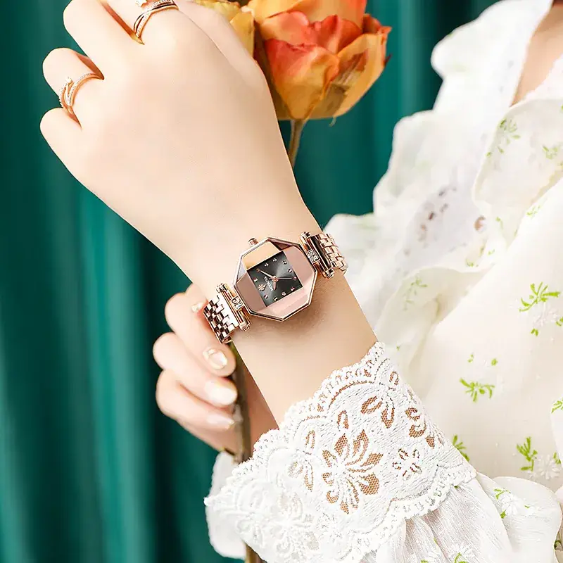 2022 Women's Rose Gold Quartz Watch with Fine Steel Strap - Image 6