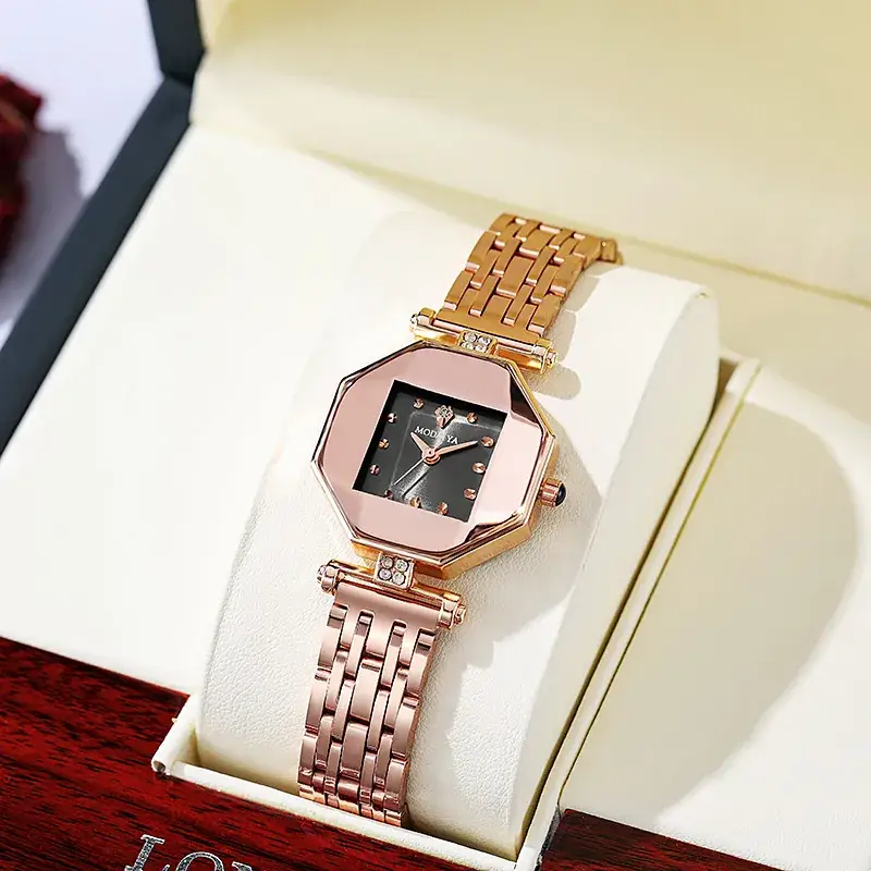 2022 Women's Rose Gold Quartz Watch with Fine Steel Strap - Image 2