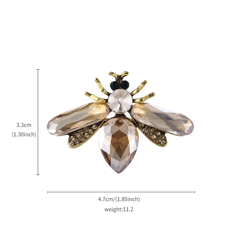 Bee Brooch with Diamond Accent Gold Black - Image 5