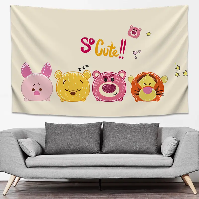 SpongeBob Cartoon Tapestry Wall Decor Yellow Live Background