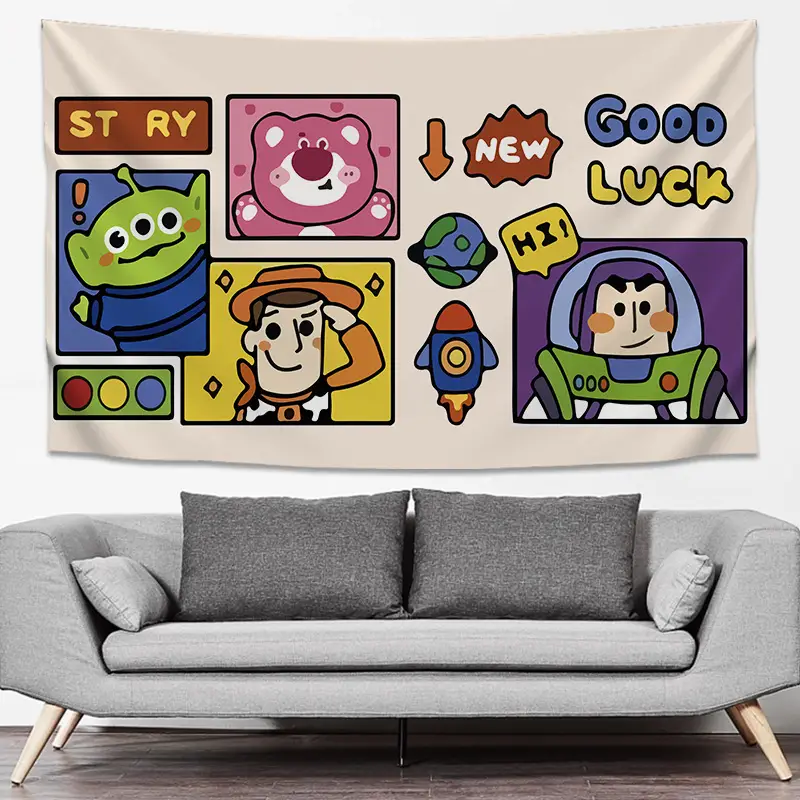 SpongeBob Cartoon Tapestry Wall Decor Yellow Live Background