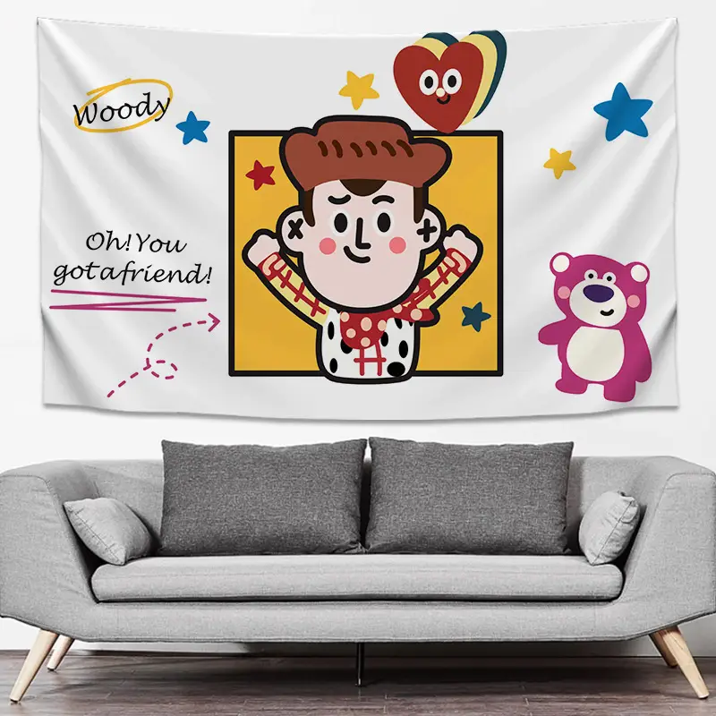 SpongeBob Cartoon Tapestry Wall Decor Yellow Live Background