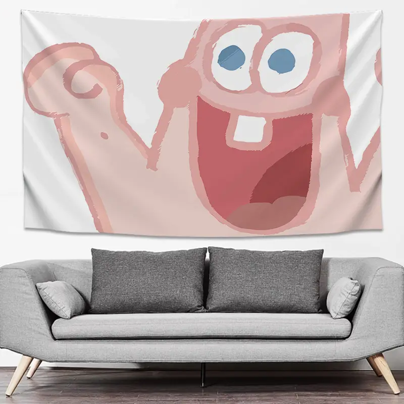 SpongeBob Cartoon Tapestry Wall Decor Yellow Live Background
