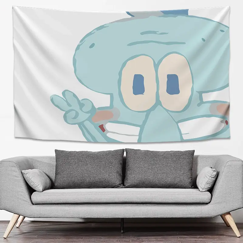SpongeBob Cartoon Tapestry Wall Decor Yellow Live Background