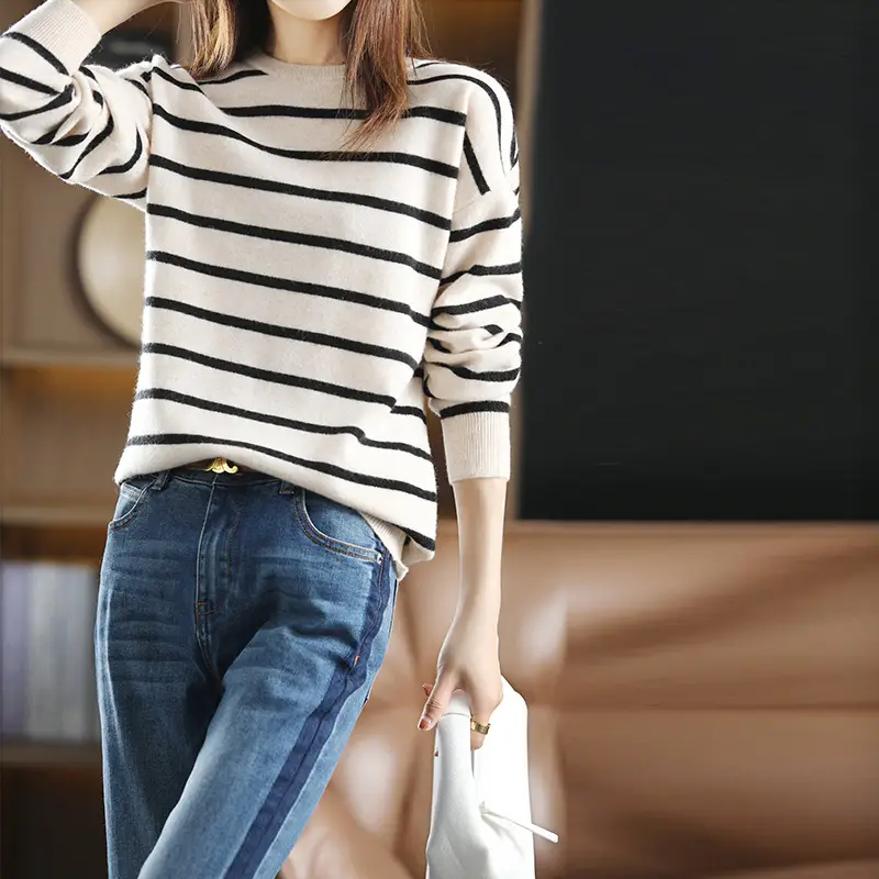 Women's Knitwear Striped Sweater Pullover 2025
