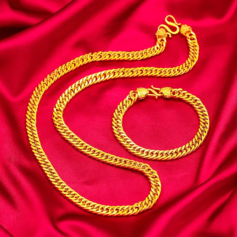 Gold Plated Boss Necklace for Men Wholesale Cross Border - Image 3
