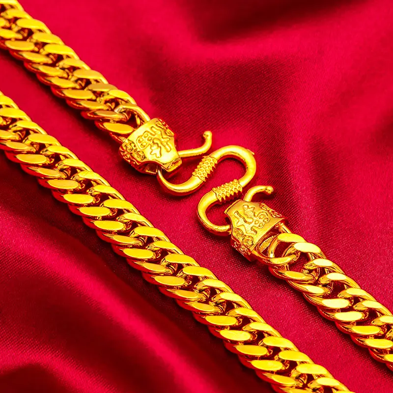 Gold Plated Boss Necklace for Men Wholesale Cross Border - Image 4
