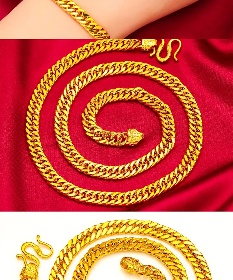 Gold Plated Boss Necklace for Men Wholesale Cross Border — feature 6