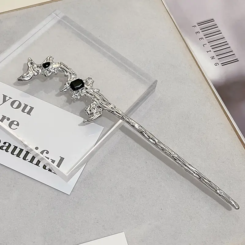 National Trendy Butterfly Hairpin with Crescent Diamond Tassel - Image 4