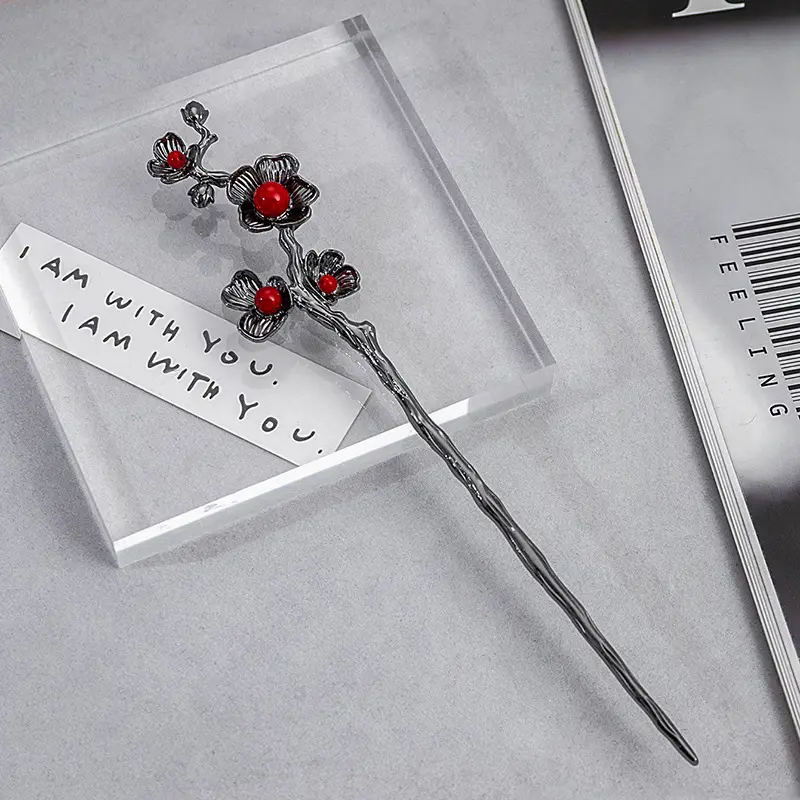 National Trendy Butterfly Hairpin with Crescent Diamond Tassel — feature 21
