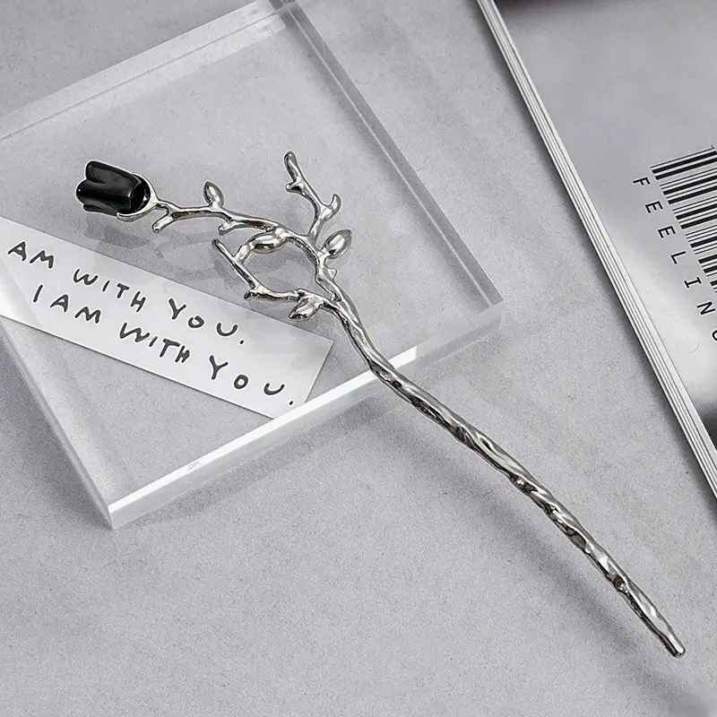 National Trendy Butterfly Hairpin with Crescent Diamond Tassel — feature 24