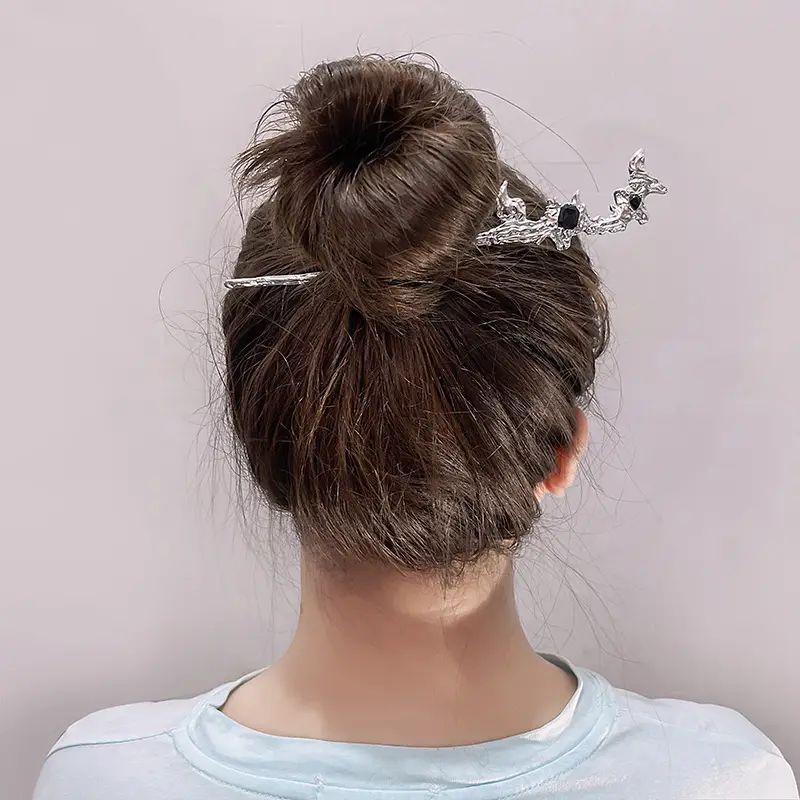 National Trendy Butterfly Hairpin with Crescent Diamond Tassel — feature 29