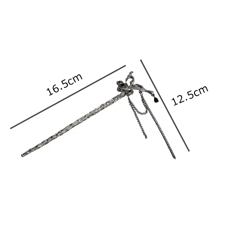National Trendy Butterfly Hairpin with Crescent Diamond Tassel — feature 3