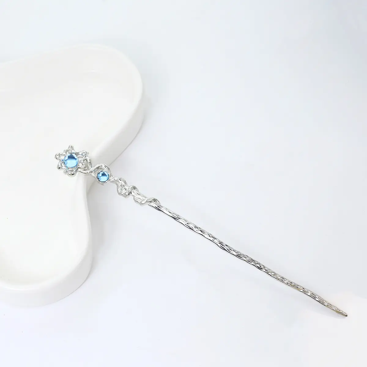 National Trendy Butterfly Hairpin with Crescent Diamond Tassel - Image 24