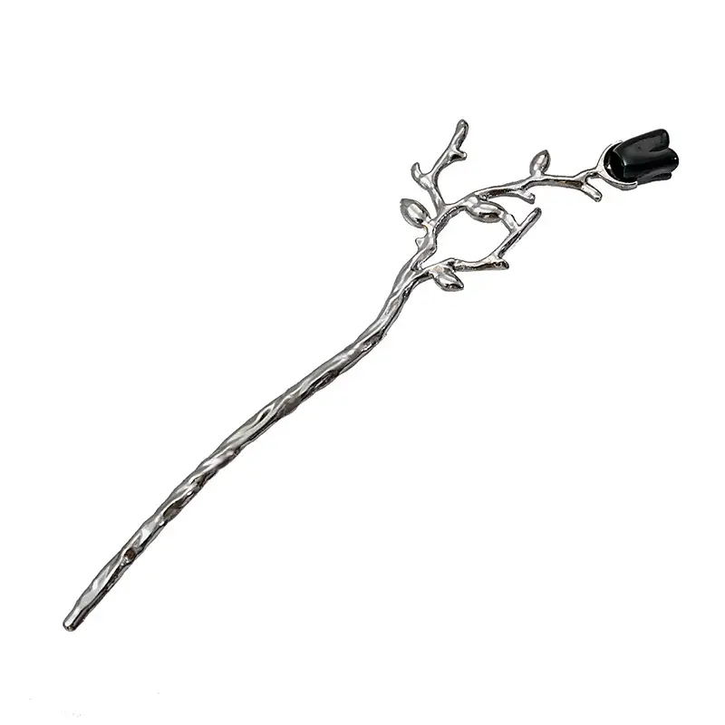 National Trendy Butterfly Hairpin with Crescent Diamond Tassel - Image 15