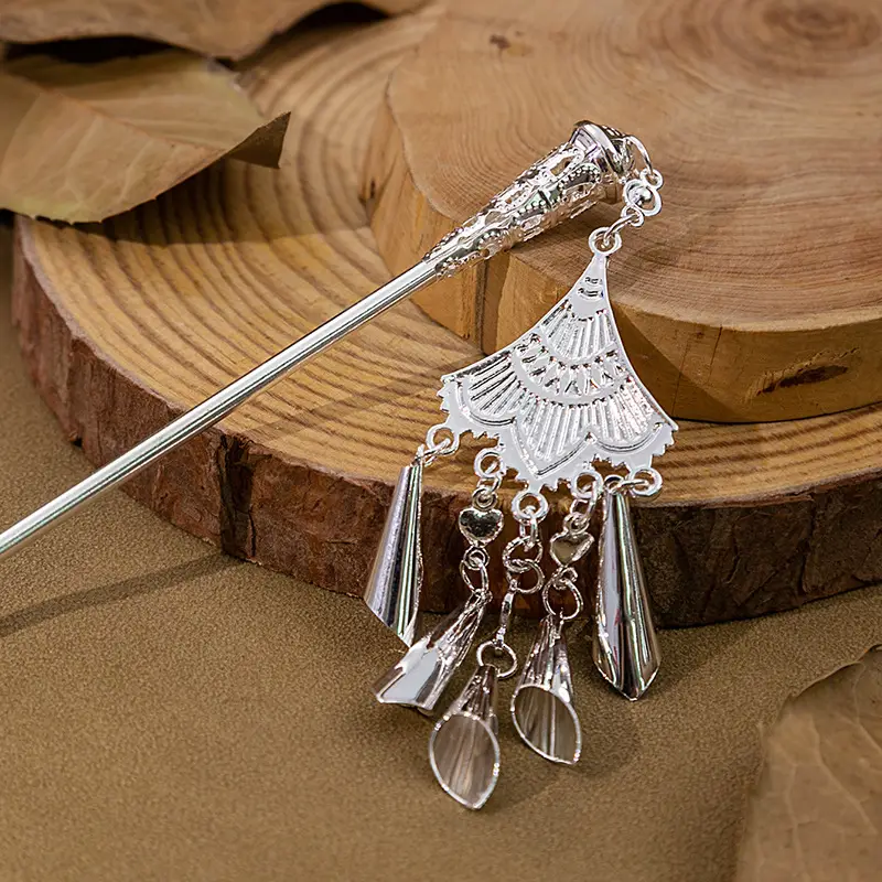 National Trendy Butterfly Hairpin with Crescent Diamond Tassel - Image 31