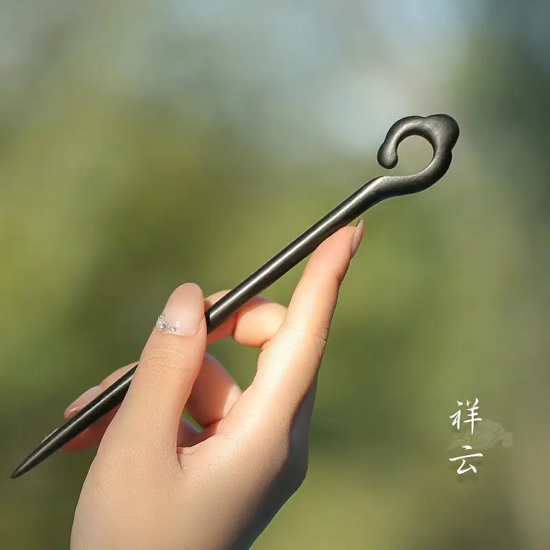 Peach Wood Hairpin for Women Antique High-End Accessories