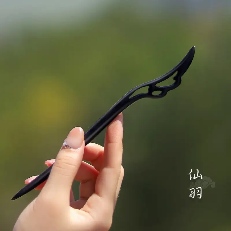 Peach Wood Hairpin for Women Antique High-End Accessories