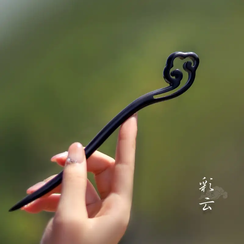 Peach Wood Hairpin for Women Antique High-End Accessories