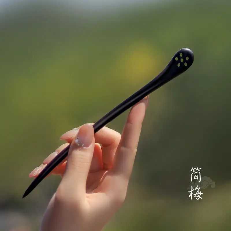 Peach Wood Hairpin for Women Antique High-End Accessories