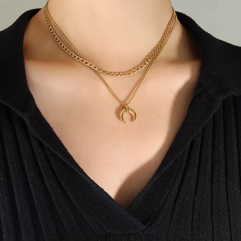 Gold Lion Head Pendant Necklace for Men Women - Image 2