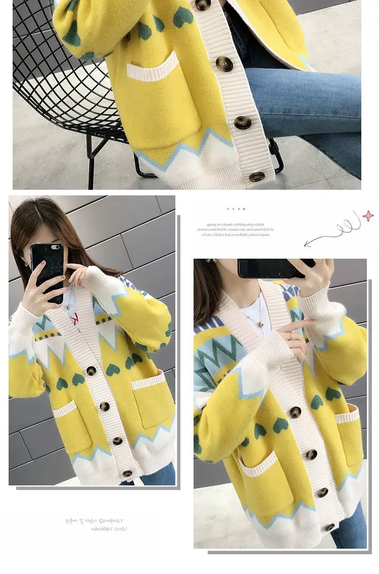 Women's Loose Knit Cardigan Jacket Light Blue White 2025 — feature 10