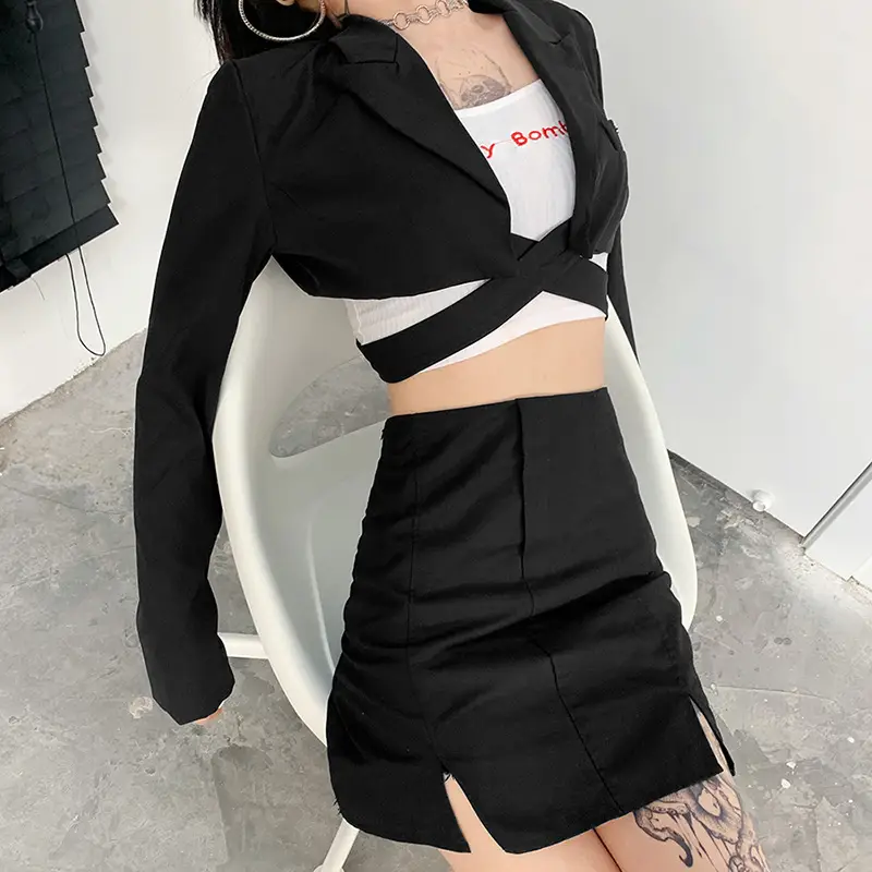 Black Long Sleeve Jacket for Women 2022 Autumn - Image 4