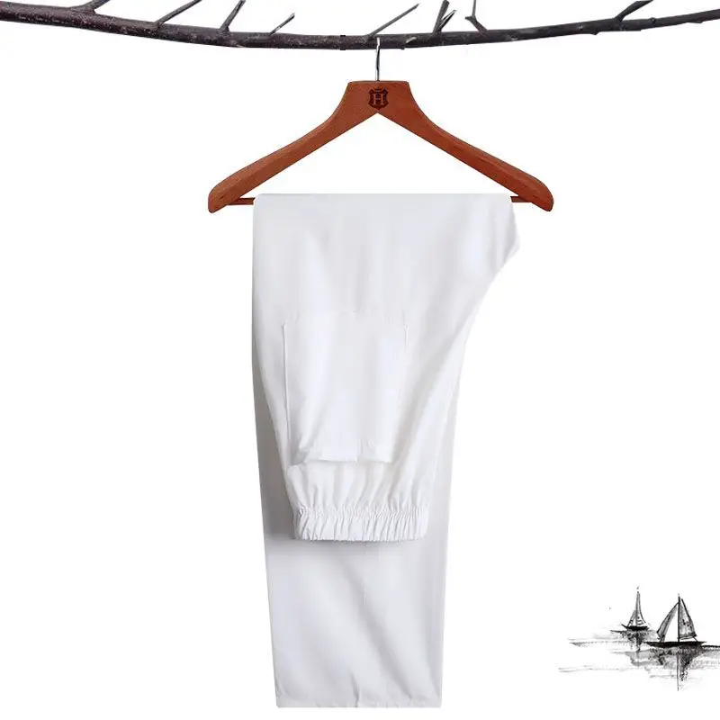 White Embroidered Tang Suit for Grandpa Summer Wear - Image 15