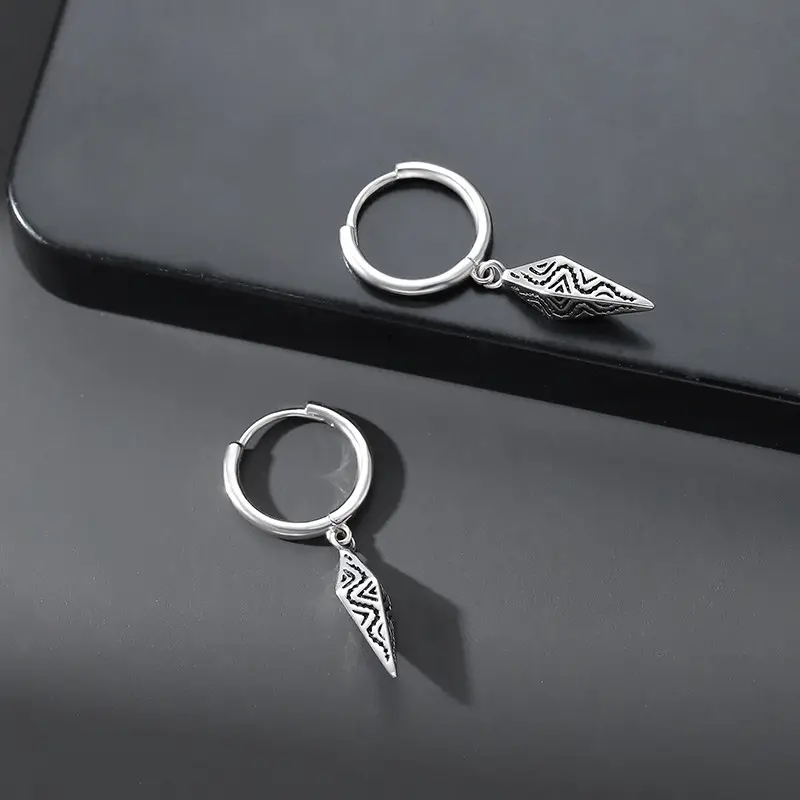Men's Korean Style Tapered Ear Buckle Earrings - Image 2