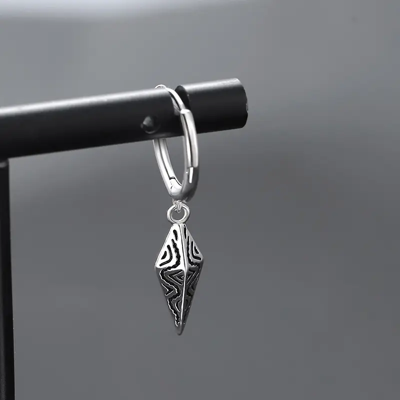 Men's Korean Style Tapered Ear Buckle Earrings - Image 3