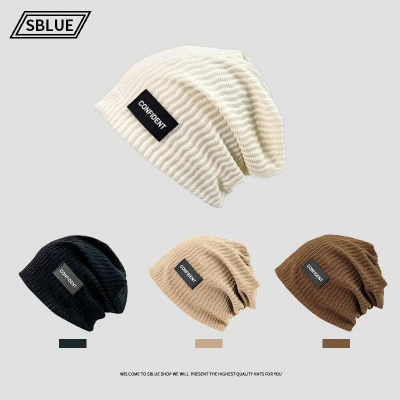 Japanese Style Beanie Cap for Men Women Beige 56-60CM - Image 4