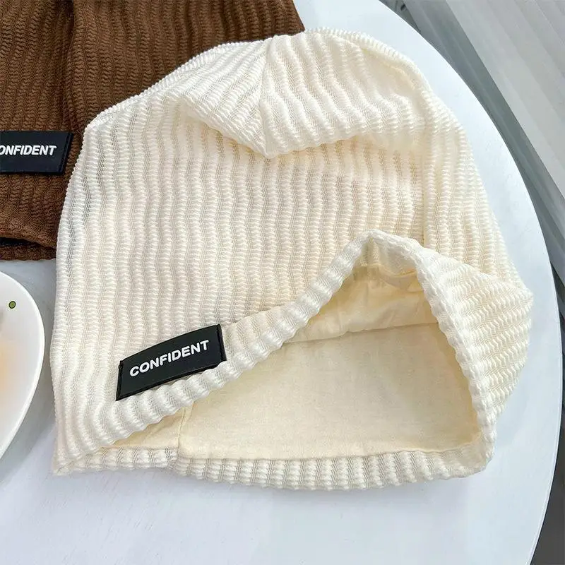 Japanese Style Beanie Cap for Men Women Beige 56-60CM - Image 5
