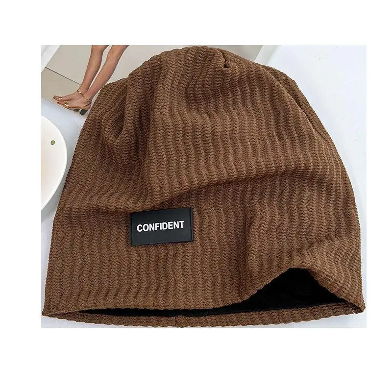 Japanese Style Beanie Cap for Men Women Beige 56-60CM - Image 7