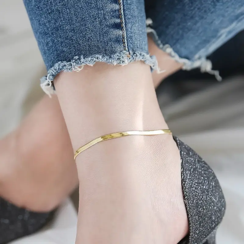 Cold Style Titanium Steel Flat Snake Bone Bracelet for Women
