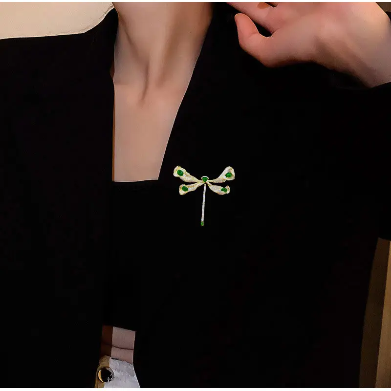 Korean Style Zircon Dragonfly Brooch for Women - Image 4