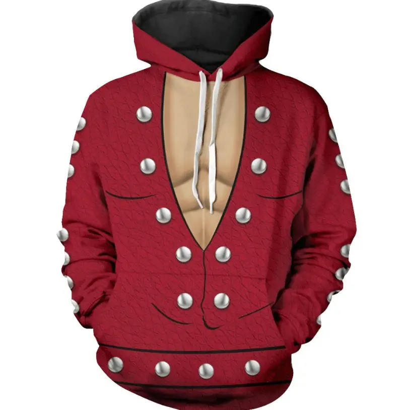 New Seven Crimes 3D Hooded Sweatshirt Black Anime Cosplay - Image 7