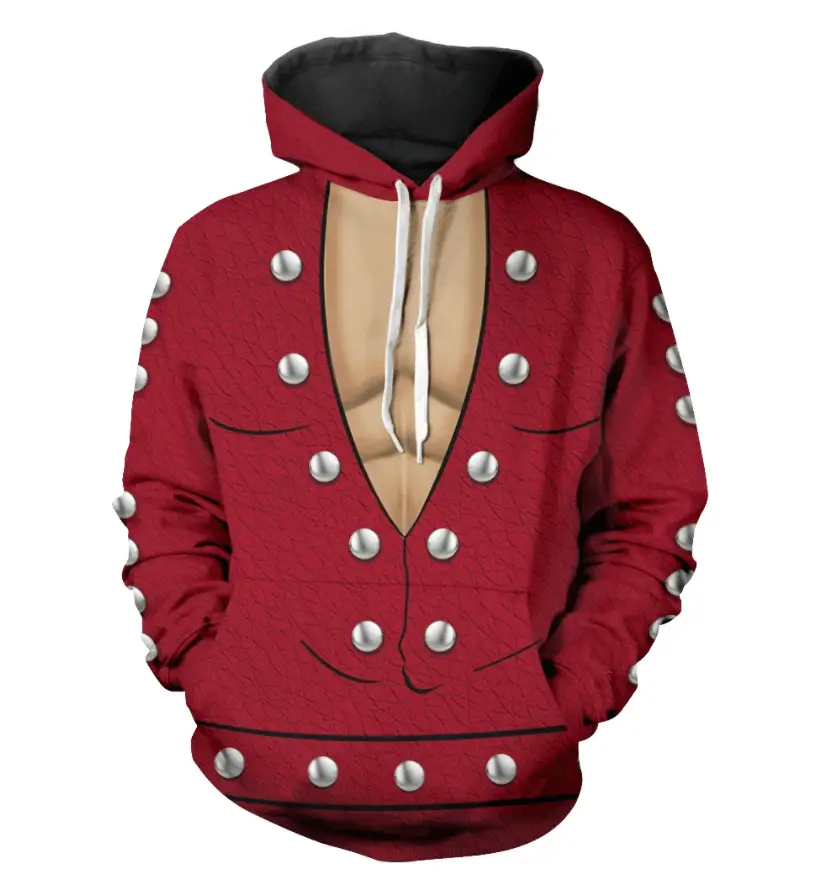 New Seven Crimes 3D Hooded Sweatshirt Black Anime Cosplay - Image 5